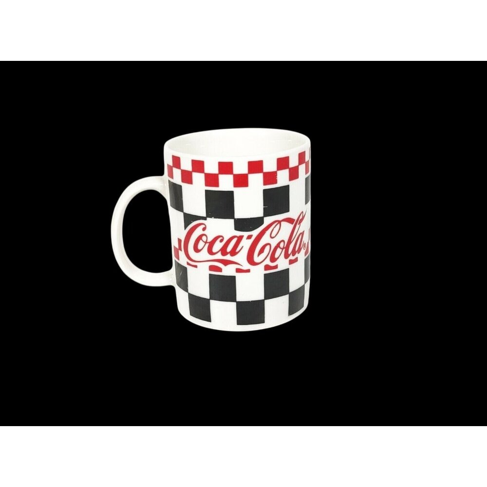 Vintage NOS Gibson 2000 Coke Cola Checkerboard 50's Diner Mug 11oz